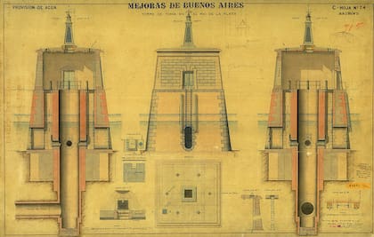 Copia del plano del ingeniero John Bateman, firmado en su nombre por Karl Nystromer en 1885