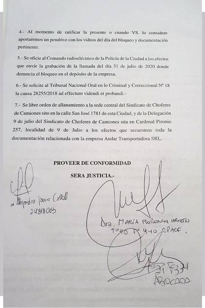 Copia de la denuncia presentada por el empresario