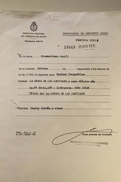 Copia de la licencia de La grasa de las capitales