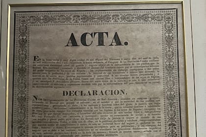Copia del acta de la Independencia argentina