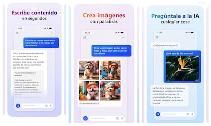 Copilot, la aplicación de inteligencia artificial de Microsoft brindan respuestas rápidas y también tiene la capacidad de crear imágenes a partir de descripciones de texto simples