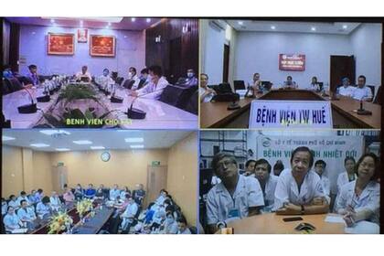 Médicos de hospitales de todo Vietnam hablando sobre el estado del "paciente 91".