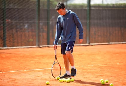 Coria, durante un ensayo de la Copa Davis, en septiembre pasado en el BALTC, previo a la serie exitosa (4-0) ante Lituania  