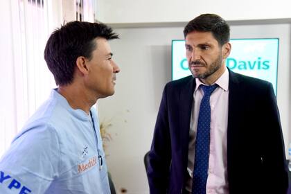 Coria, en Rosario, junto con el gobernador de Santa Fe, Maximiliano Pullaro