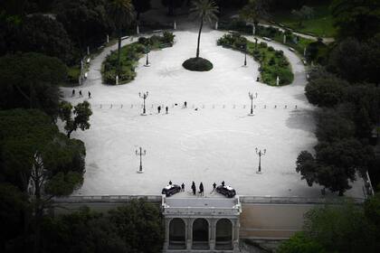 La terraza vacía de Pincio en el parque Villa Borghese en Roma