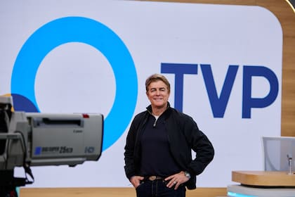 Corrado, en el set del programa que conduce en la TV Pública