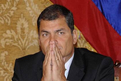 Correa, ayer, en la conferencia