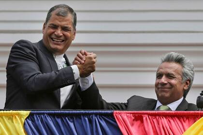 Correa junto a Lenín Moreno