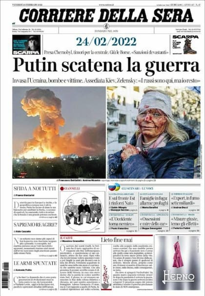 Corriere Della Sera: “Putin desata la guerra”