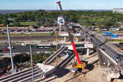 Cortan Lugones, para montar el nuevo tramo del puente Labruna