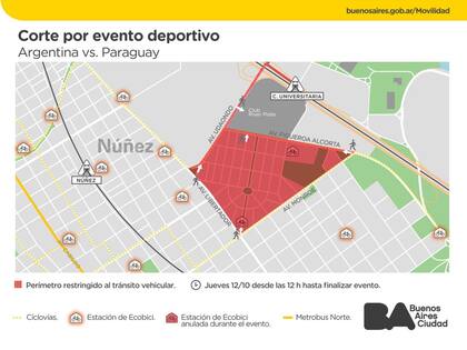 Cortes por el partido de Argentina vs Paraguay
