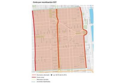Cortes por movilización de la CGT