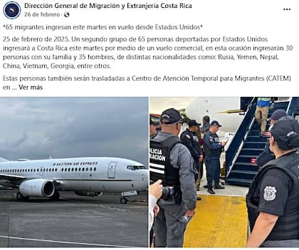 Costa Rica recibió a un total de 200 deportados desde Estados Unidos
