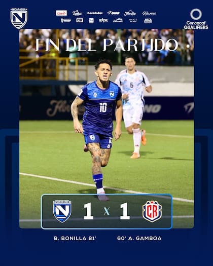 Costa Rica y Nicaragua se enfrentaron por primera vez en las eliminatorias mundialistas el pasado viernes 5 de septiembre (FB/Selección Nacional de Nicaragua)