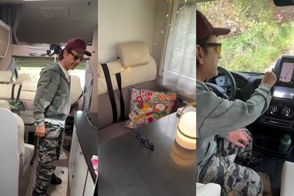 Coti Sorokin mostró el interior del motorhome en el que viajaron con Cande (Foto: Captura de video / Instagram @cotioficial)