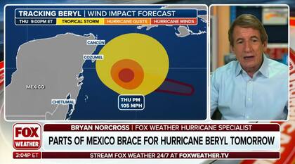 Cozumel y Cancún serían los primeros lugares en Méxco donde el huracán Beryl tocaría tierra