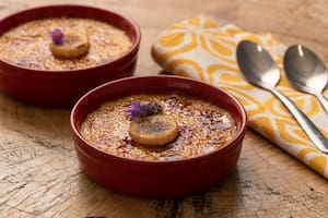 Creme Brulee de banana asada