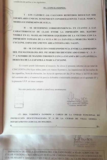 El peritaje ya está en poder de la fiscal Verónica Zamboni