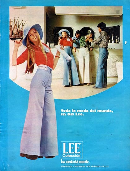 Cris Morena (silueta central) fue la imagen de marca Lee con solo 17 años