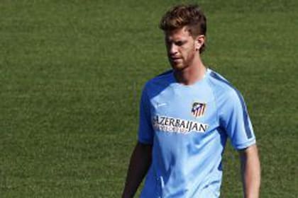 Cristian Anzaldi en su primer entrenamiento con el Atlético