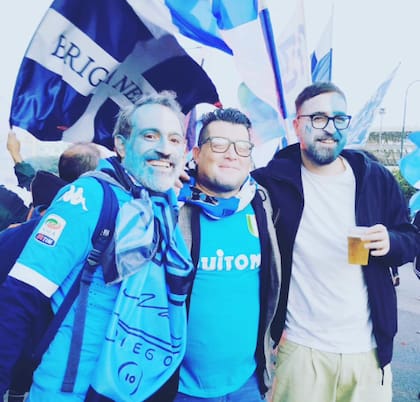 Cristian Landi, con los colores de Napoli, como buen admirador de Maradona