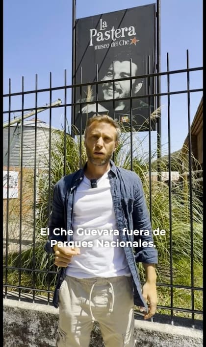 Cristian Larsen, titular de Parques Nacionales, frente a La Pastera