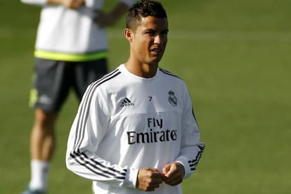 Cristiano, en una práctica en Valdebebas