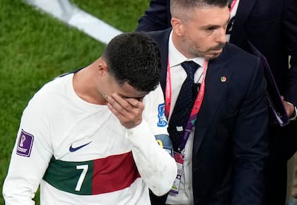 Cristiano Ronaldo se retiró llorando de la cancha del estadio Al Thumama tras la eliminación de Portugal
