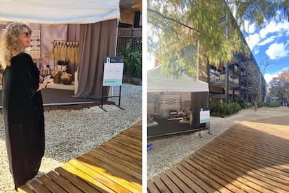 Cristina Codern frente a su espacio.