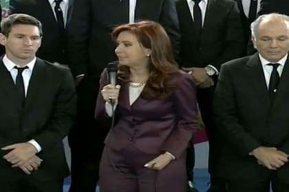 En 2014, Cristina Kirchner, con Lionel Messi y Alejandro Sabella