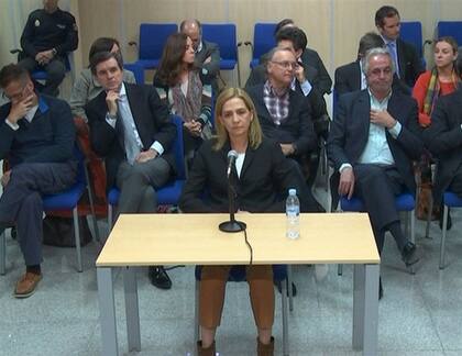 Cristina de Borbón, ayer, ante un tribunal de Mallorca