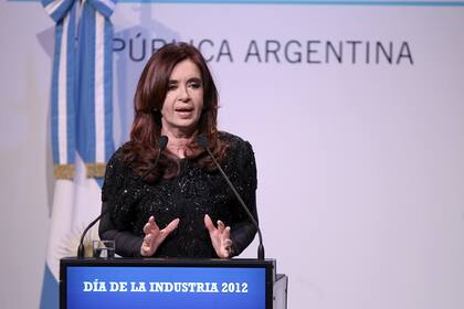 Cristina durante el discurso de ayer ante 1900 invitados