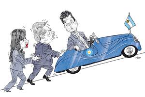 Cristina Fernández, Alberto Fernández y Sergio Massa