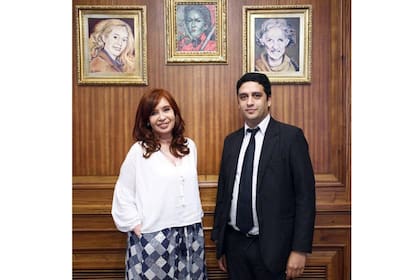 Cristina Fernandez junto al exdirector de la Casa Néstor Kirchner Matias Capeluto