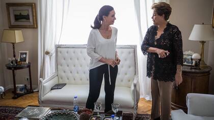 Cristina junto a Dilma en su departamento de Recoleta