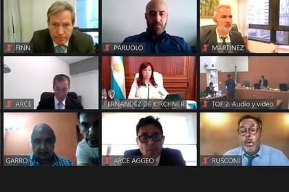 Cristina Kirchner durante el Zoom por la causa Vialidad