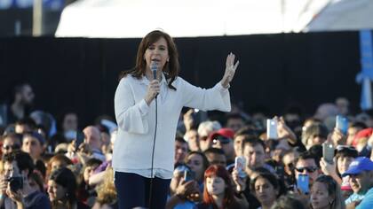 Cristina Kirchner durante su acto en Florencio Varela
