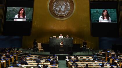 Cristina Kirchner, durante su último discurso en la Asamblea General de las Naciones Unidas