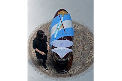 Cristina Kirchner, en el velatorio de su esposo