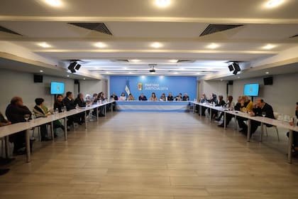 Cristina Kirchner en la sede del PJ