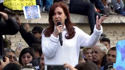 Cristina Kirchner en un acto de campaña en Moreno