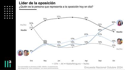 Cristina Kirchner es quien más representa a la oposición hoy, según una encuesta
