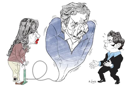 Cristina Kirchner, Máximo Kirchner y Axel Kicillof