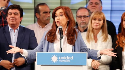 Cristina Kirchner cuando reconoció la derrota de Unidad Ciudadana, en 2017