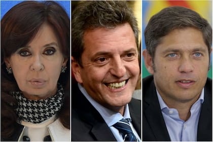 Cristina Kirchner; Sergio Massa y Axel Kicillof