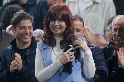 Cristina Kirchner y Axel Kicillof en el acto del 25 de Mayo