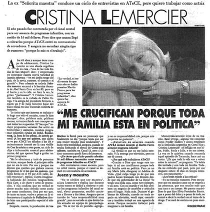 Cristina Lemercier, una figura querida en la farándula argentina