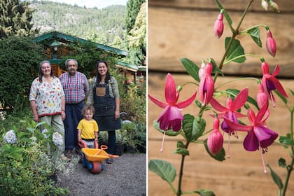 Cristina Neumeyer (izquierda) y su familia llevan décadas cultivando aljabas en su vivero Los Robles de San Martín de los Andes.