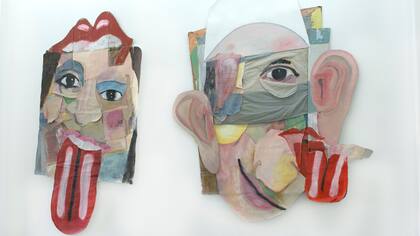 Crististone y Bergostone, collage sobre cartón