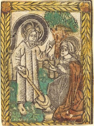 Cristo apareciendo a la Magdalena como jardinero, 1460/1480. Creador: Maestro de las Fronteras con las Cuatro Padres de la Iglesia